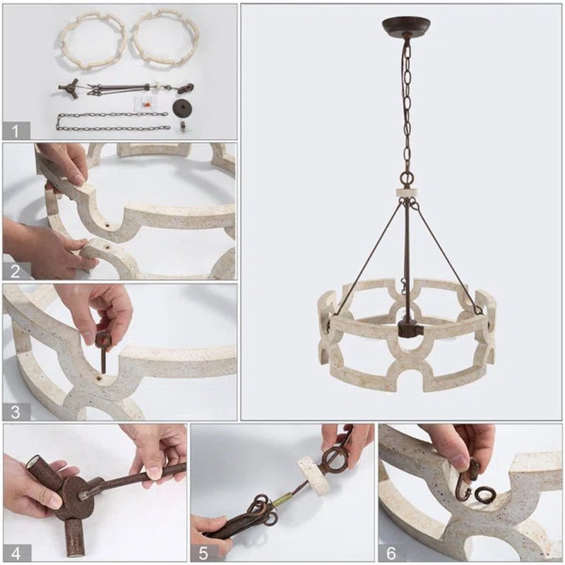 Clarkston 3 - Light Dimmable Drum Chandelier