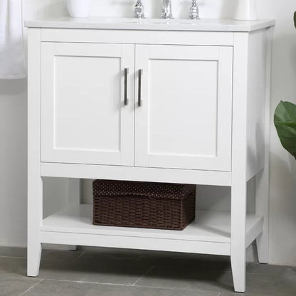 Trieste 29.87'' Free-Standing Single Bathroom Vanity with Quartz Vanity Top