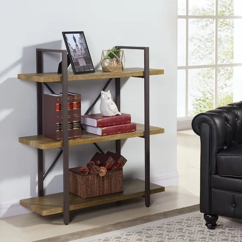 Cavallo 40'' H X 35.5'' W Iron Etagere Bookcase