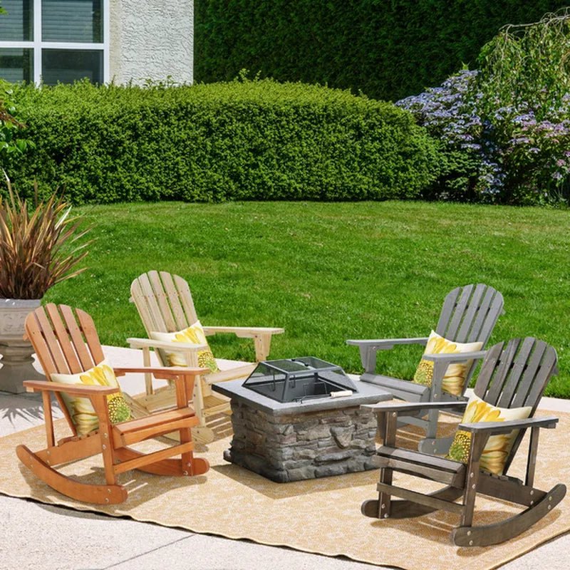 Bessy Wood Rocking Adirondack Chair