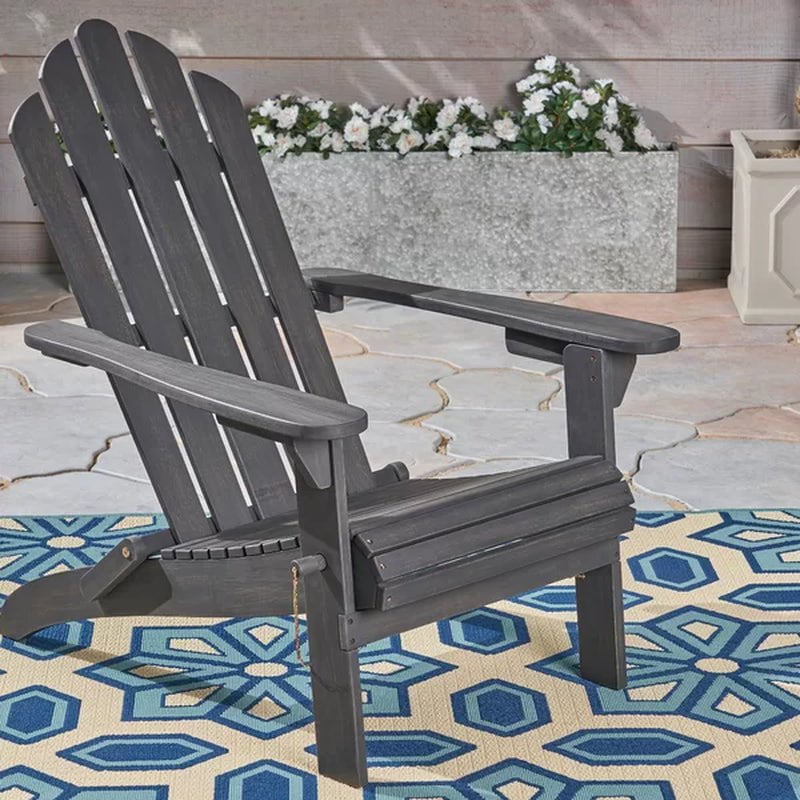 Mobley Solid Wood Folding Adirondack Chair