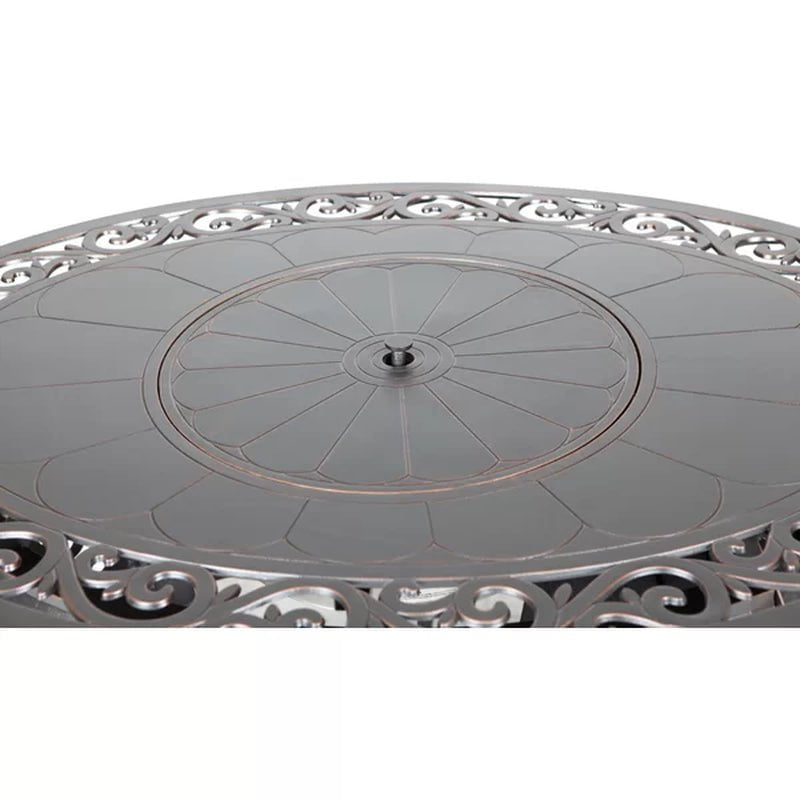 Slattery 24.6'' H X 48'' W Aluminum Propane Outdoor Fire Pit Table with Lid