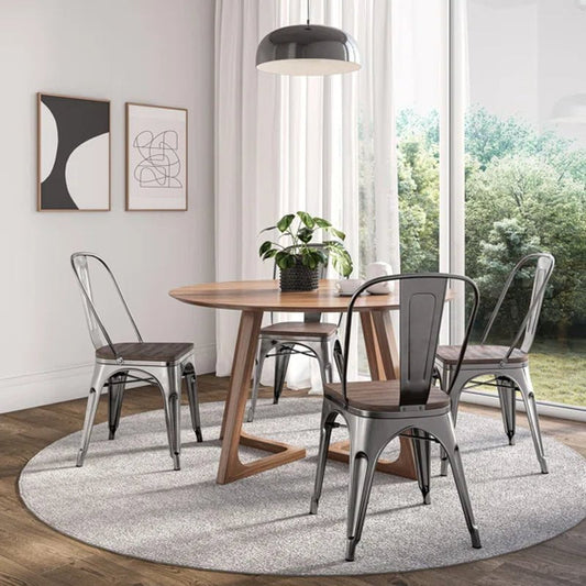 Linzy Slat Back Stacking Side Chair