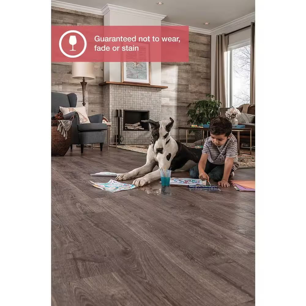 Outlast+ Vintage Pewter Oak 12 Mm T X 7.5 In. W Waterproof Laminate Wood Flooring (19.6 Sqft/Case)