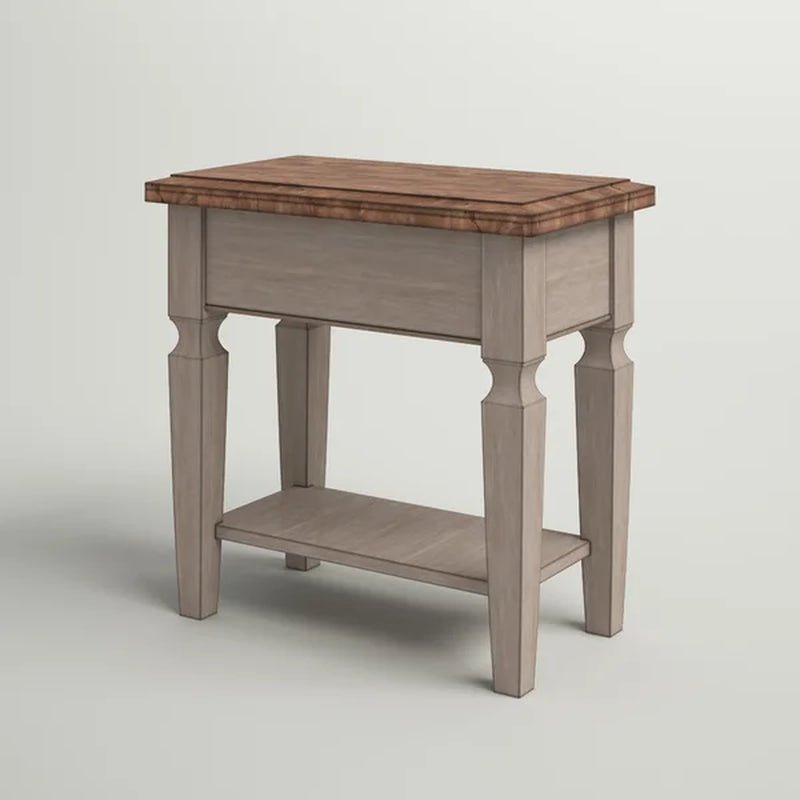 Bonas 24'' Tall Solid Wood End Table with Storage