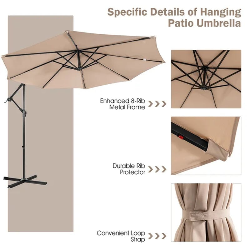 Goodspeed 120'' Lighted Cantilever Umbrella