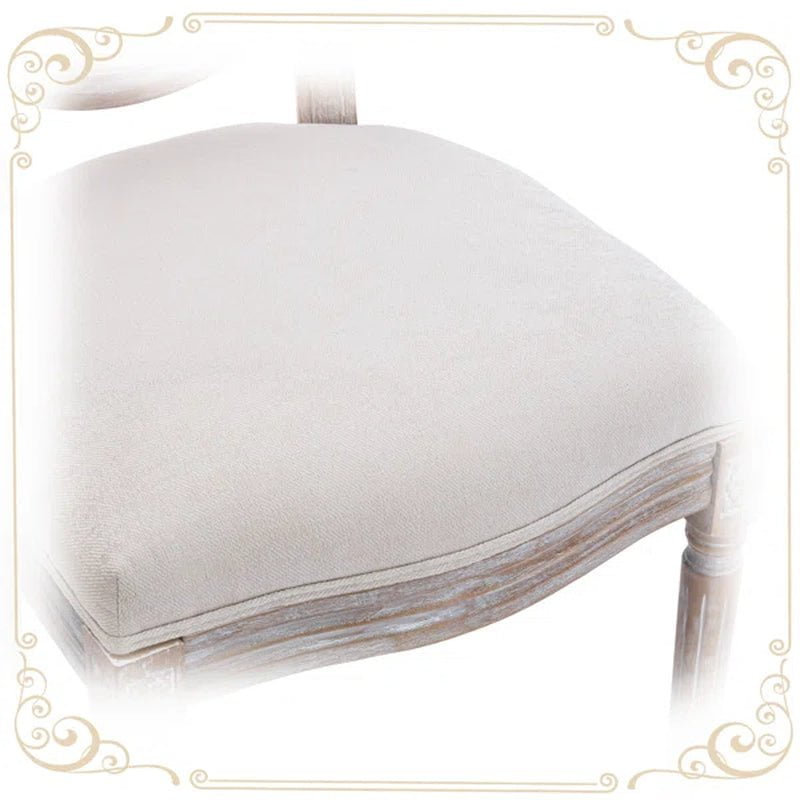 Ramani Linen Upholstered King Louis Back Side Chair