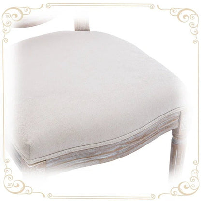 Ramani Linen Upholstered King Louis Back Side Chair