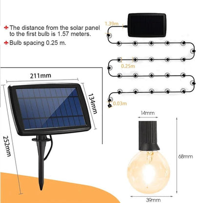 Beier 299.21'' Outdoor LED Solar Powered 25 - Bulb Globe String Light (End to End Connectable)
