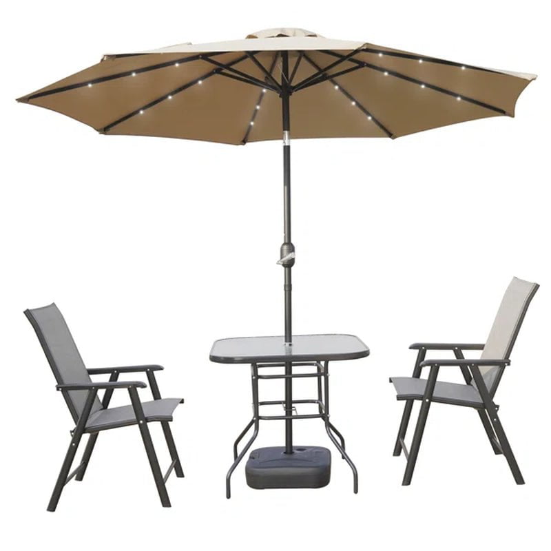 Franzius 8.86' Patio Market Umbrella with Solar Led Lights