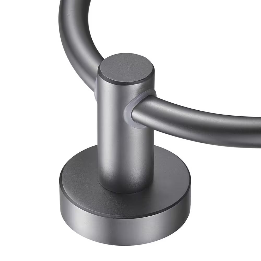 Modern 3-Piece Bath Hardware Set with Retractable Towel Bar*1, Towel Ring*1, Toilet Paper Holder*1 in Gray