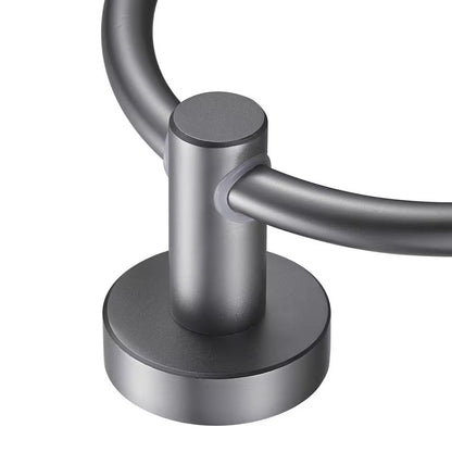 Modern 3-Piece Bath Hardware Set with Retractable Towel Bar*1, Towel Ring*1, Toilet Paper Holder*1 in Gray