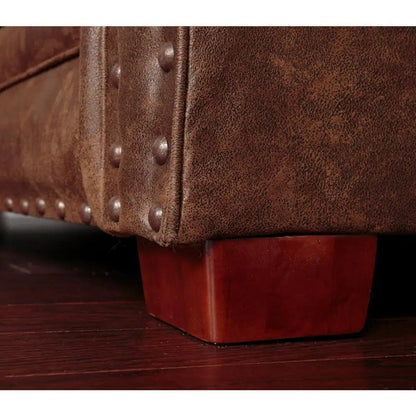 Buckskin 88 In. Brown Pinto Microfiber 3-Seater English Rolled Arm Sofa with Removable Cushions