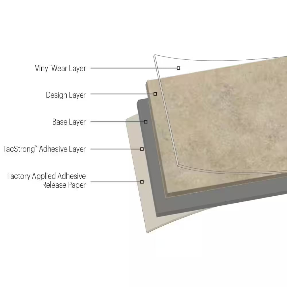 Universal Terracotta 3 MIL X 12 In. W X 12 In. L Peel and Stick Water Resistant Vinyl Tile Flooring (30 Sqft/Case)