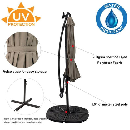 Fritts 120'' Lighted Cantilever Umbrella