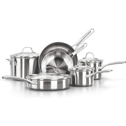 Classic Stainless Steel 10 Piece Cookware Set