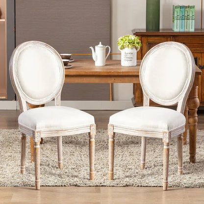 Ramani Linen Upholstered King Louis Back Side Chair
