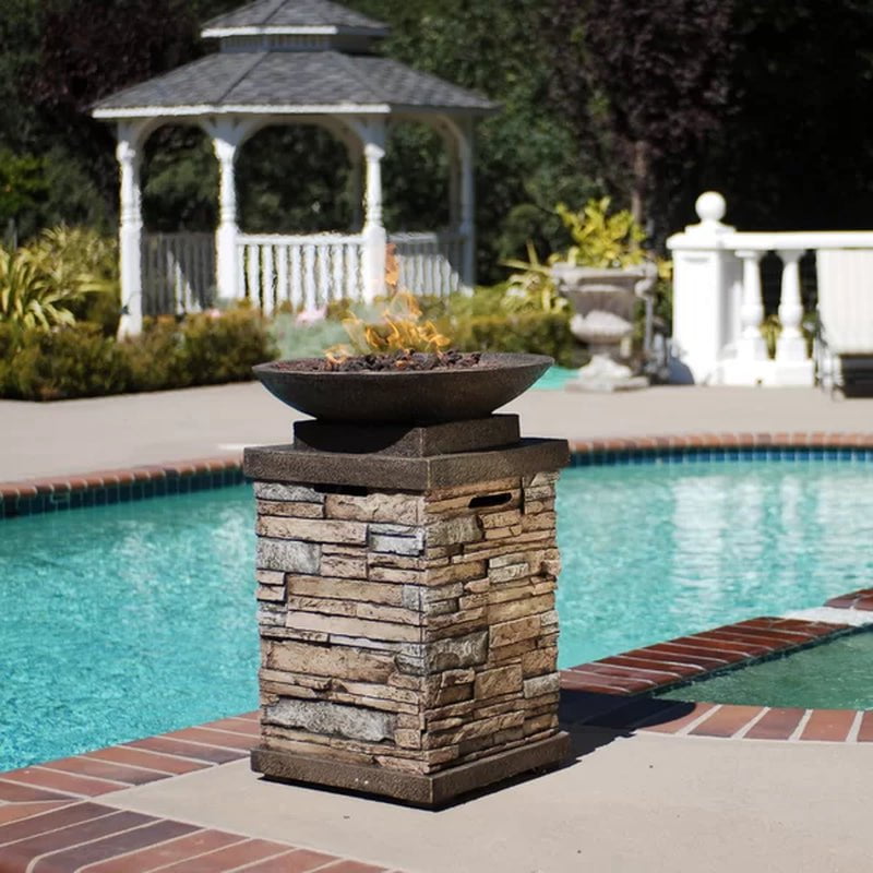 Newcastle 29.13'' H X 19.49'' W Polyresin Propane Outdoor Fire Column