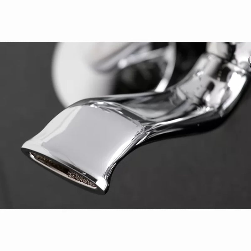 Kingston Triple Handle Wall Mounted Clawfoot Tub Faucet Trim with Diverter and Handshower