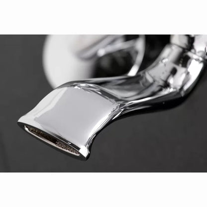 Kingston Triple Handle Wall Mounted Clawfoot Tub Faucet Trim with Diverter and Handshower