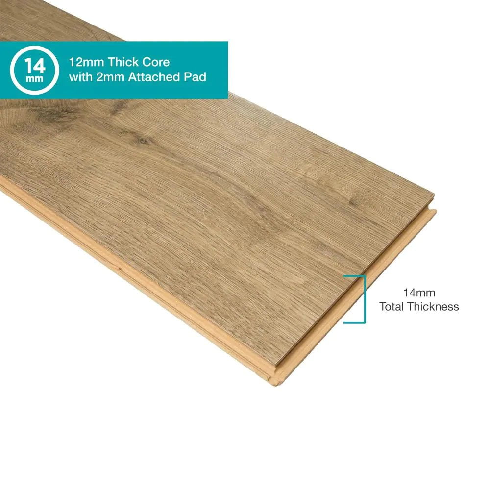 Defense+ Anderson Oak 14 Mm T X 7.5 In. W Waterproof Laminate Wood Flooring (17.2 Sqft/Case)