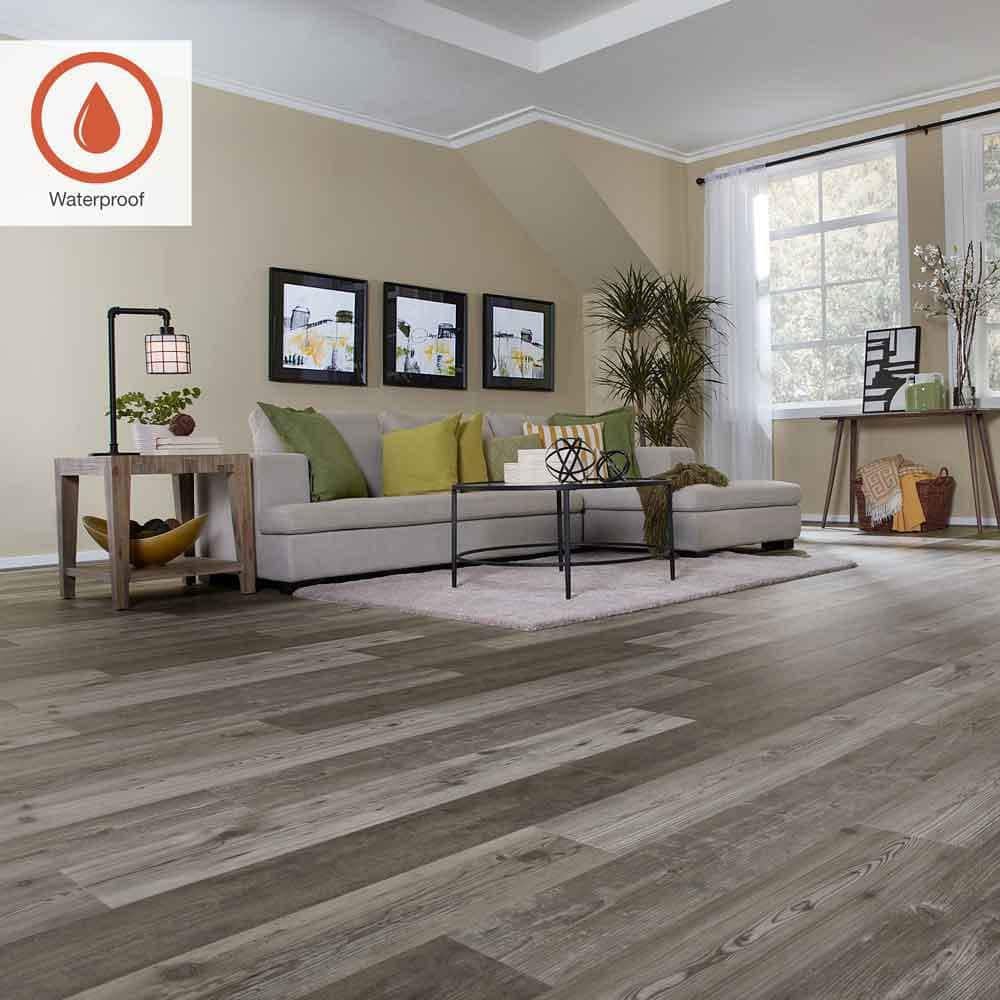 Outlast+ Grey Optimus Pine 12 Mm T X 7.5 In. W Waterproof Laminate Wood Flooring (19.6 Sqft/Case)