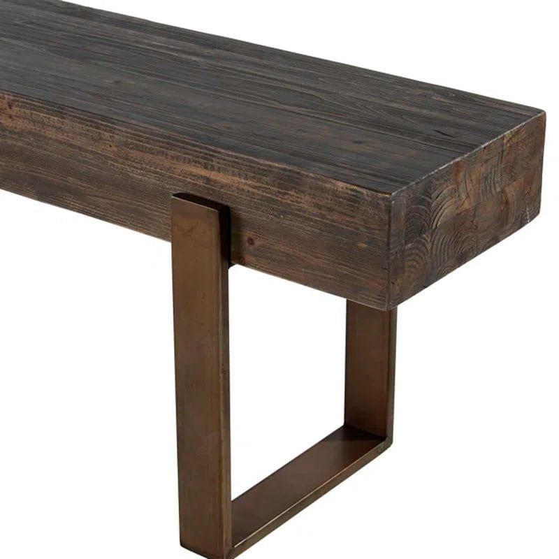 Radabaugh Rustic Industrial Reclaimed Wood Bench