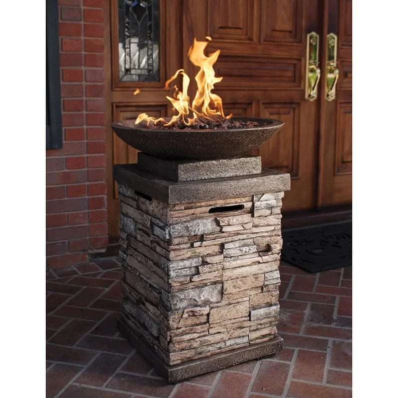 Newcastle 29.13'' H X 19.49'' W Polyresin Propane Outdoor Fire Column