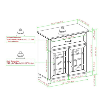 Halethorpe 33'' Tall Glass 2 - Door Accent Cabinet
