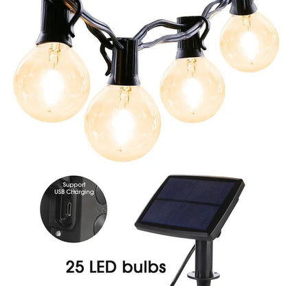 Beier 299.21'' Outdoor LED Solar Powered 25 - Bulb Globe String Light (End to End Connectable)