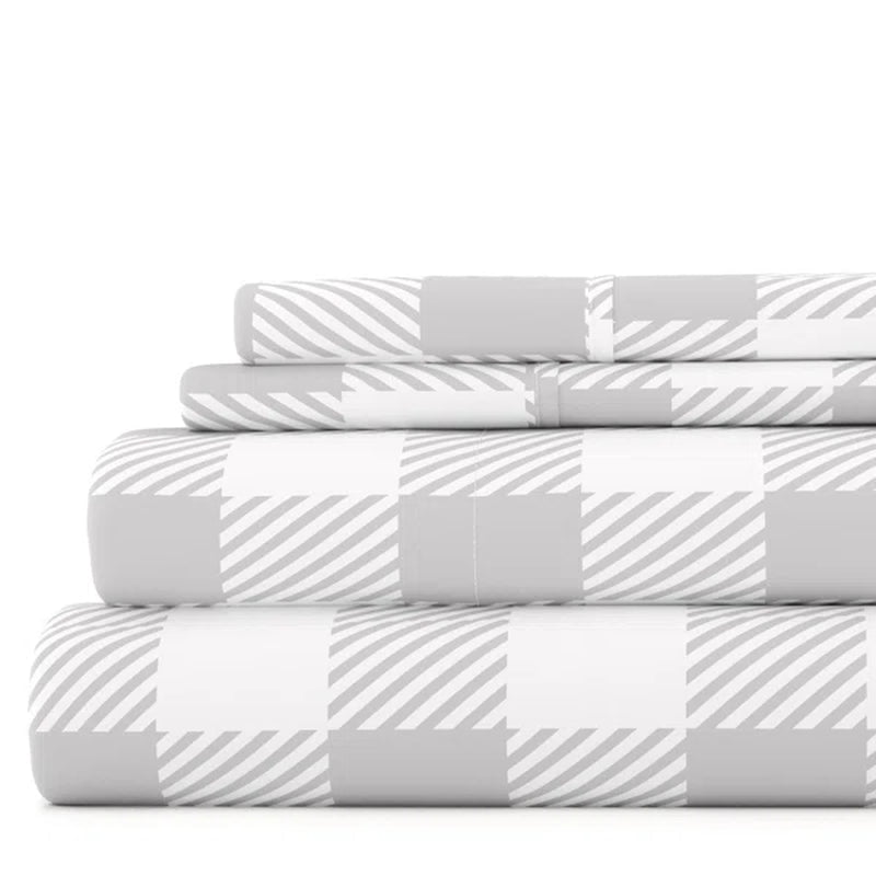 Mitchellville Country Plaid Pattern Microfiber Sheet Set