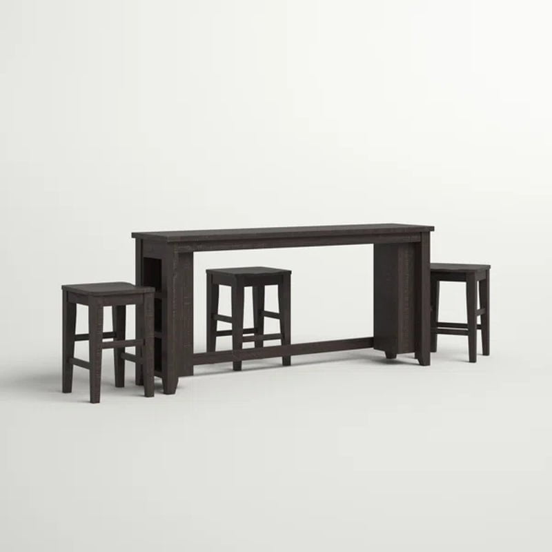 Flournoy 3 - Person Counter Height Pine Solid Wood Dining Set