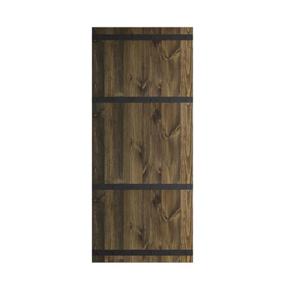 Paneled Wood Castle Series Barn Door with Installation Hardware Kit