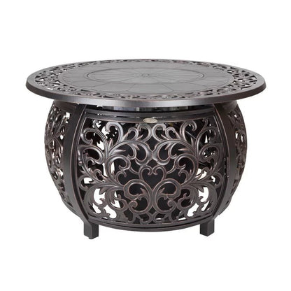 Slattery 24.6'' H X 48'' W Aluminum Propane Outdoor Fire Pit Table with Lid
