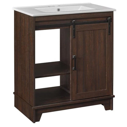 Sofia 29.88'' Free-Standing Single Bathroom Vanity with Vitreous China Vanity Top