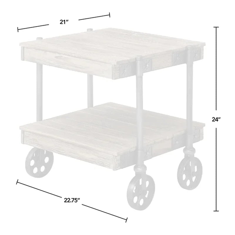 Factory 24'' Tall Floor Shelf End Table
