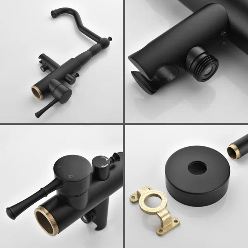 Single Handle Floor Mounted Freestanding Tub Filler with Handheld Shower