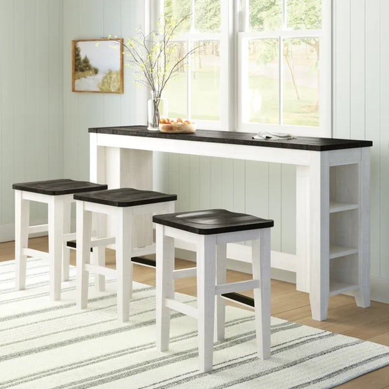 Flournoy 3 - Person Counter Height Pine Solid Wood Dining Set