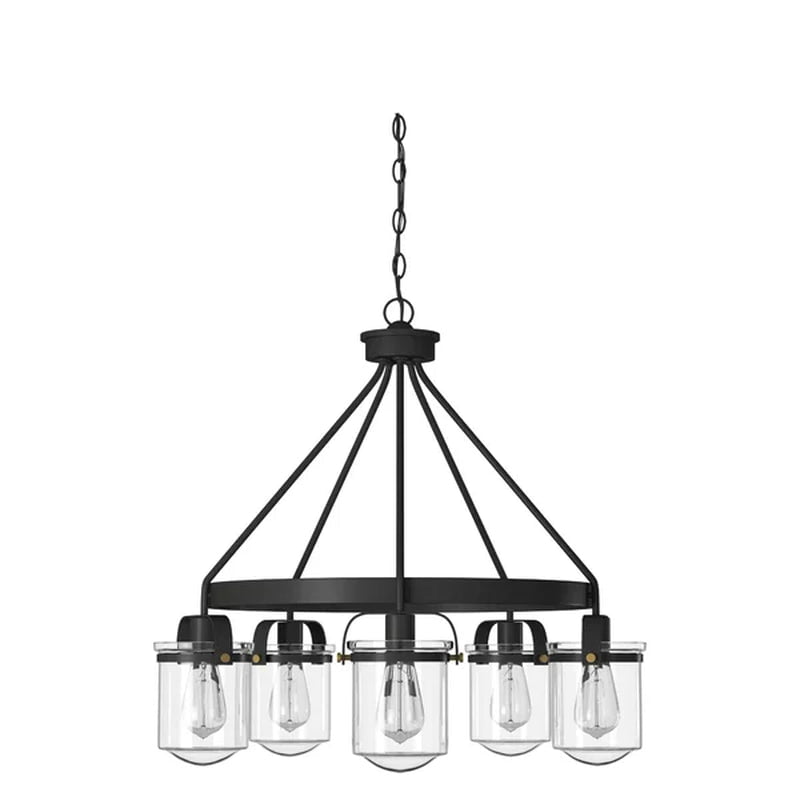 Georgetown 5 - Light Dimmable Wagon Wheel Chandelier