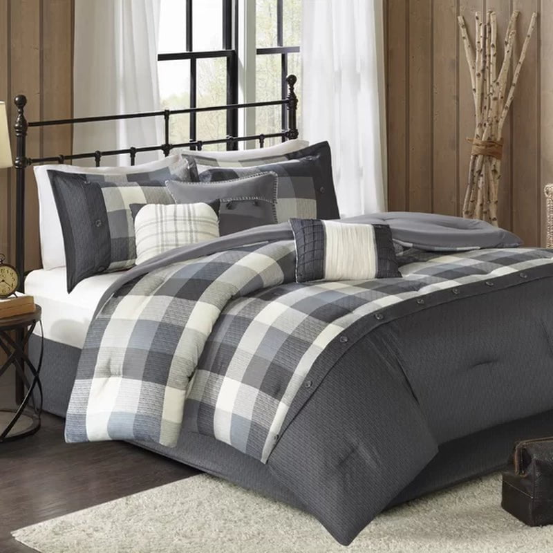 Schnitzer 7 Piece Herringbone Comforter Set