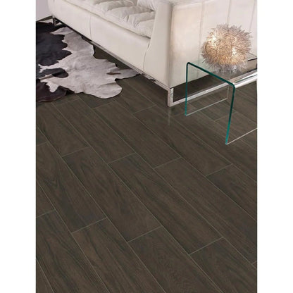 Burlington Walnut 6 In. X 24 In. Porcelain Floor and Wall Tile (14 Sq. Ft. / Case)
