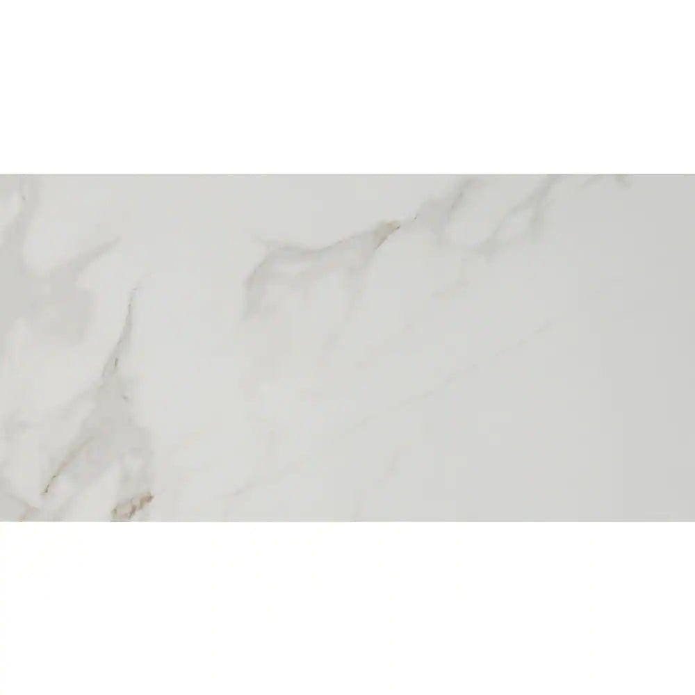 Carrara 12 In. X 24 In. Polished Porcelain Stone Look Floor and Wall Tile (16 Sq. Ft./Case)