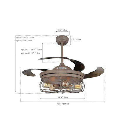 Esto 45'' Ceiling Retractable Blade Fan Lamp with Remote