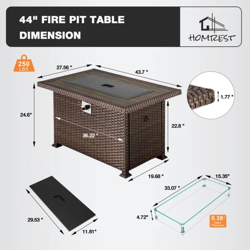 Sarfaraz 24.6'' H X 43.7'' W Aluminum Propane Outdoor Fire Pit Table with Lid