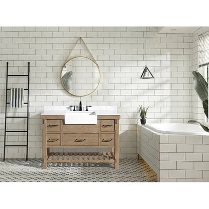 Giuliana 48'' Free-Standing Single Bathroom Vanity with Carrara Marble Vanity Top