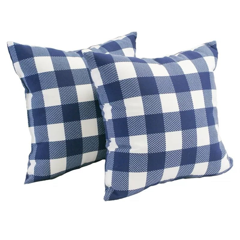Rashida Plaid Indoor/Outdoor Throw Pillow