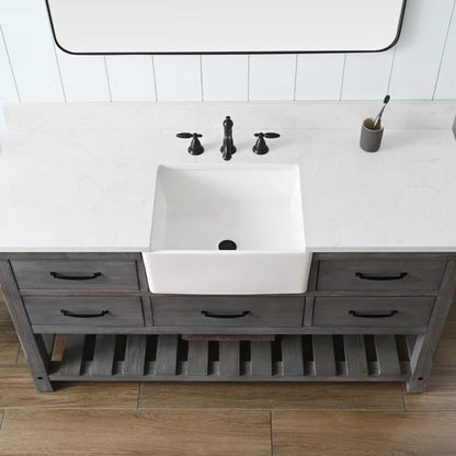 Mexborough 60'' Free-Standing Single Bathroom Vanity with Engineered Stone Vanity Top