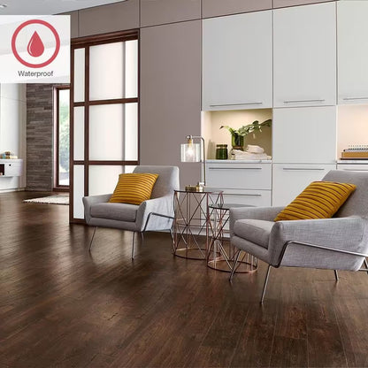 Outlast+ Java Scraped Oak 12 Mm T X 6.1 In. W Waterproof Laminate Wood Flooring (16.1 Sqft/Case)