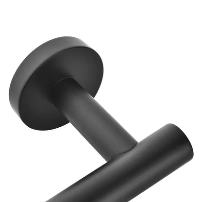 Modern 6-Pieces Bath Hardware Set with Towel Rail*2 Paper Towel Rack*1 Towel Ring*1 Hook*2 in Matte Black