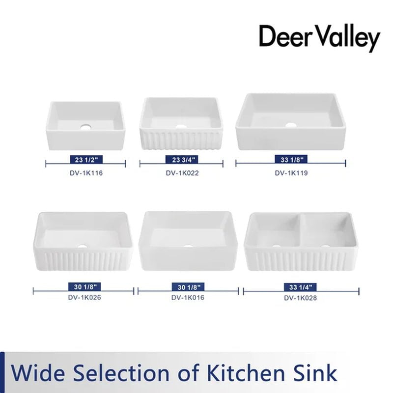 Feast 33" L X 20" W Farmhouse Kitchen Sink with Sink Grid and Basket Strainer